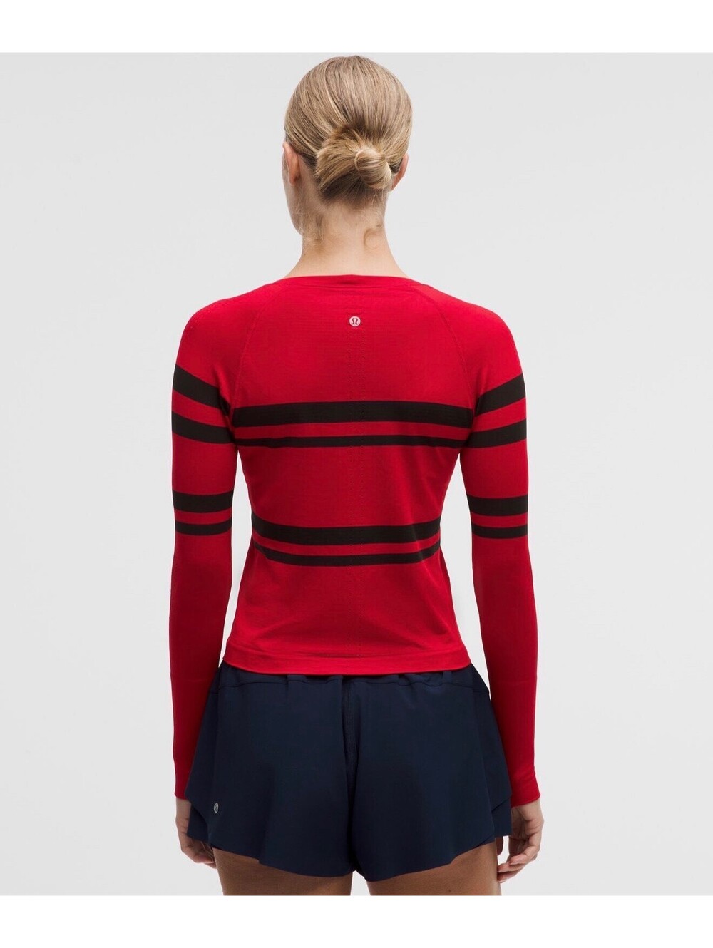 Lululemon Swiftly Tech Long-Sleeve Shirt 2.0 Waist Length OXFD RED & BLK, SIZE 6